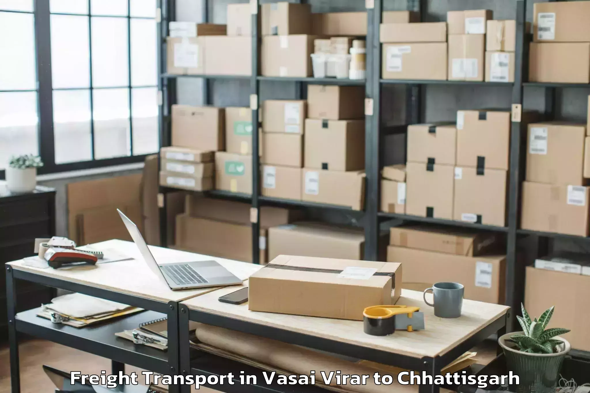 Expert Vasai Virar to Bhopalpattnam Freight Transport